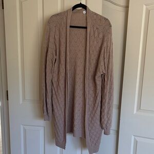 Women's Cable Knit Cardigan Sweater - Tan